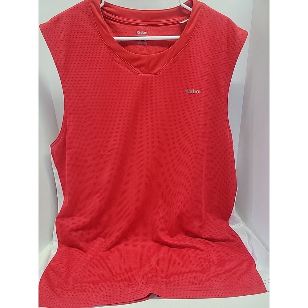Reebok Basketball Sleeveless V-Neck Shirt‎ Men's 2XL Jersey Red
